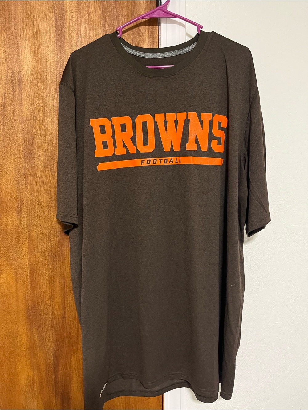 Nike Men's NFL Cleveland Browns Dri-FIT Football T-Shirt Brown Orange Size XXLT
